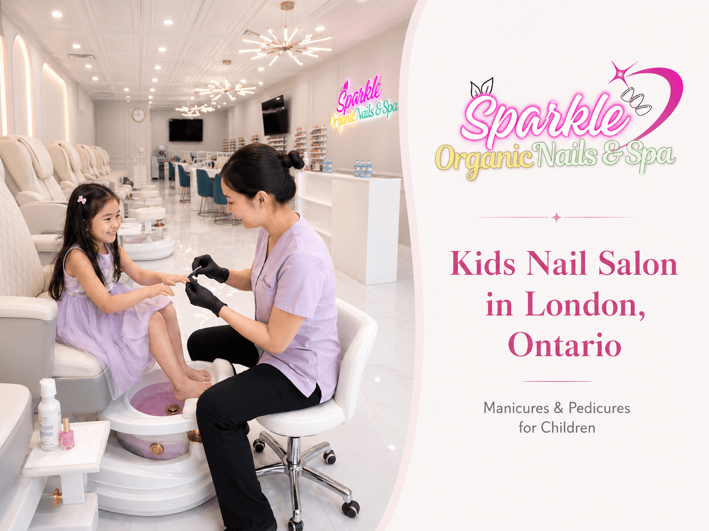 kids nail salon London Ontario manicures and pedicures for children at Sparkle Organic Nails and Spa
