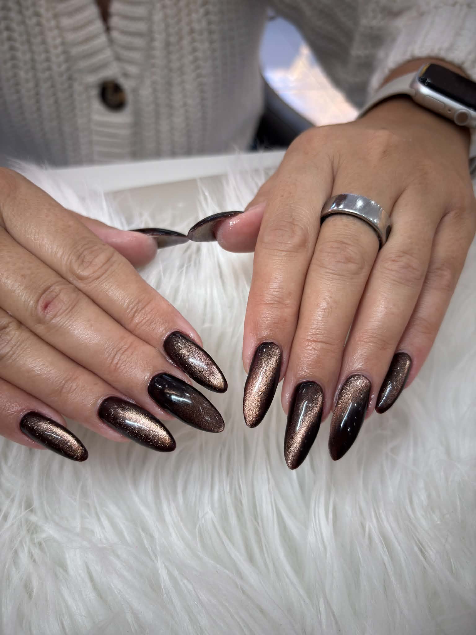 Cat eye nails from the sparkle nail art gallery for design inspiration